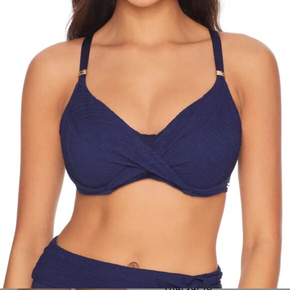 Fantasie Ottawa Wrap Full Cup Bikini Top Ink Navy 36FF (EU)/ 36H (US) - Picture 1 of 13
